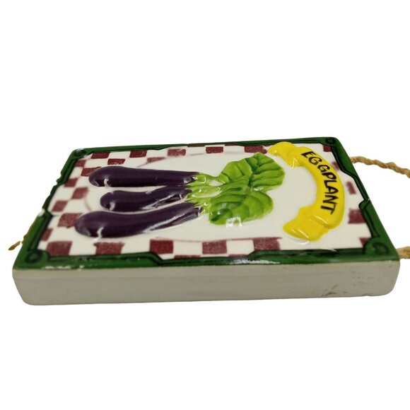 Studio Nova Pepper, Egg Plant, Cucumber Fiesta Vegetables Themed Ceramic Wall Pl - Picture 9 of 16